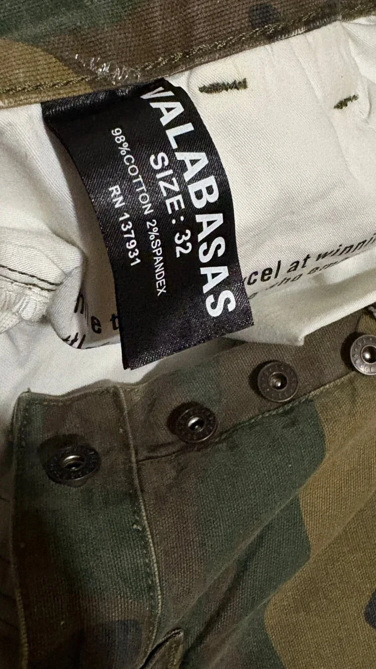 Valabasas Camo Patchwork Cargo Flare Pants Men’s Size 32